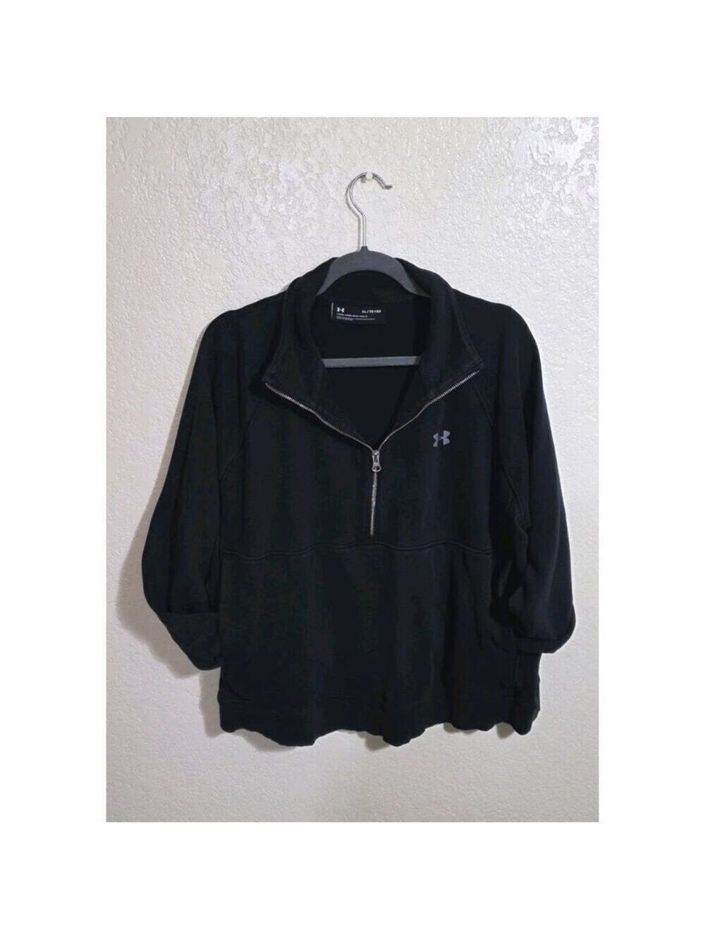 Under Armour Sweatshirt Womens Large Black Half Zip Pullover Rival Fleece XL